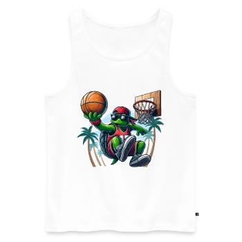 Basketball Schildkröte Dunking cool Geschenk - Männer Premium Bio Tank Top - Weiß - Vorne - Michal (187cm)