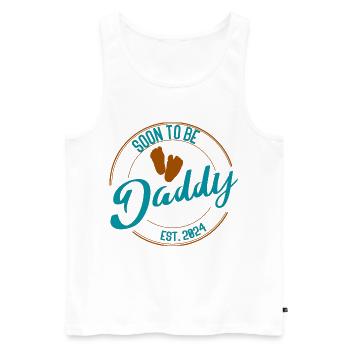 Soon to Be Daddy Geschenk für werdende Väter bunt - Männer Premium Bio Tank Top - Weiß - Vorne - Michal (187cm)