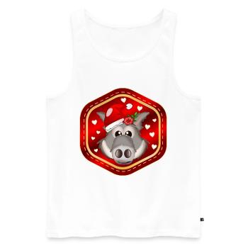 WEIHNACHTSGESCHENKE WILDSCHWEINE - Männer Premium Bio Tank Top - Weiß - Vorne - Michal (187cm)