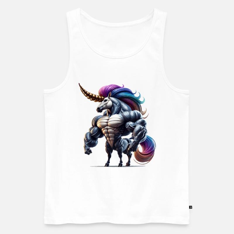 Super Einhorn - Männer Premium Bio Tank Top - Weiß