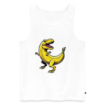 Bananosaurus – Lustiger T-Rex im Bananen-Look - Männer Premium Bio Tank Top - Weiß - Vorne - Michal (187cm)
