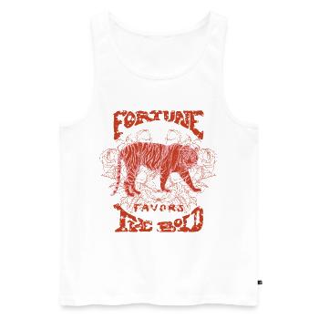 FORTUNE FAVORS THE BOLD - Men's Premium Organic Tank Top - white - Front - AI Model Male 178 light (178cm)