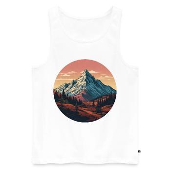 Landscape Monagne Forest - Men's Premium Organic Tank Top - white - Front - Michal (187cm)
