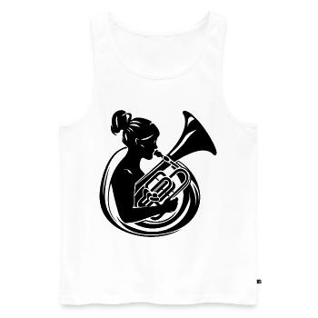 Tuba Mädchen Zeichnung - Männer Premium Bio Tank Top - Weiß - Vorne - Michal (187cm)