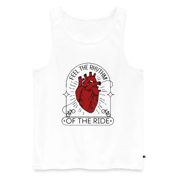 Coeur anatomique – Bike Lover Design - Débardeur bio Premium Homme - blanc - Devant - Michal (187cm)