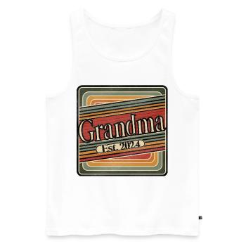 Grandma EST 2024 Rétro - Débardeur bio Premium Homme - blanc - Devant - Michal (187cm)