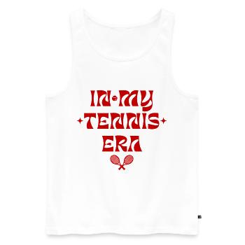 À mon époque de tennis – Look sportif tendance - Débardeur bio Premium Homme - blanc - Devant - Michal (187cm)