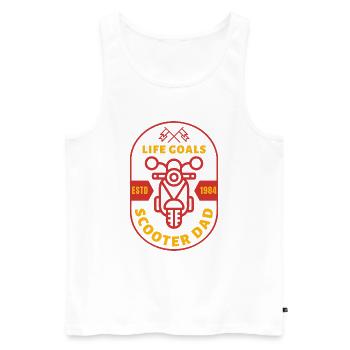 Scooter Dad – Life Goals Retro Roller - Männer Premium Bio Tank Top - Weiß - Vorne - AI Model Male 178 light (178cm)