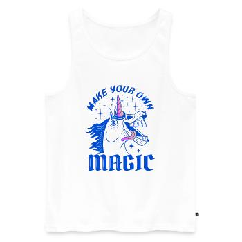 Make Your Own Magic – Wild Unicorn Design - Men's Premium Organic Tank Top - white - Front - AI Model Male 178 light (178cm)