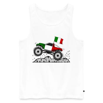 Italien Flagge Monstertruck  - Männer Premium Bio Tank Top - Weiß - Vorne - Michal (187cm)
