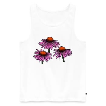 Échinacée - Fleur - Débardeur bio Premium Homme - blanc - Devant - Michal (187cm)
