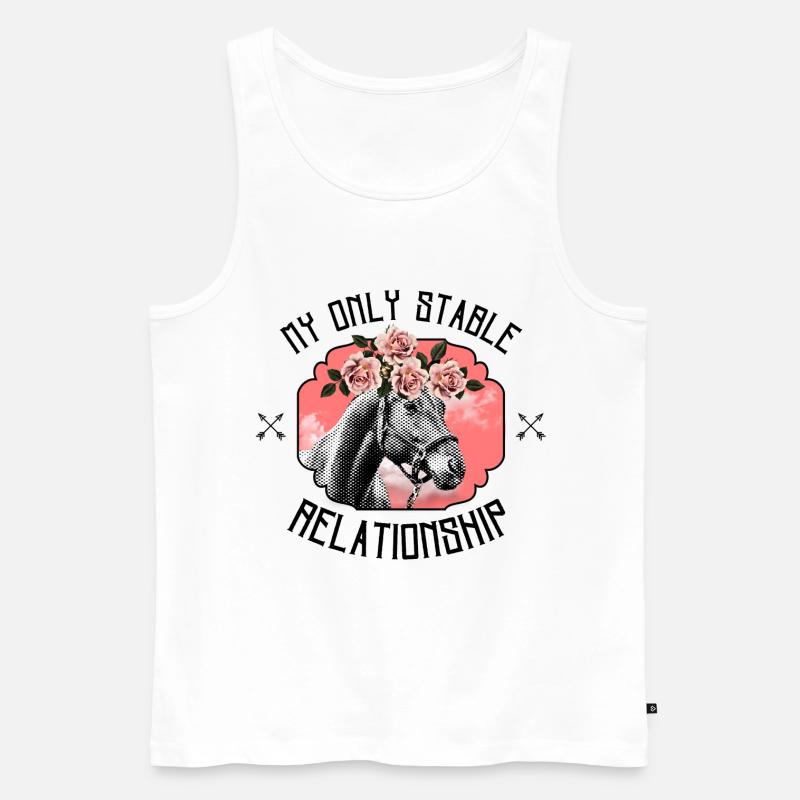 My Only Stable Relationship – Ästhetisches Pferd - Männer Premium Bio Tank Top - Weiß