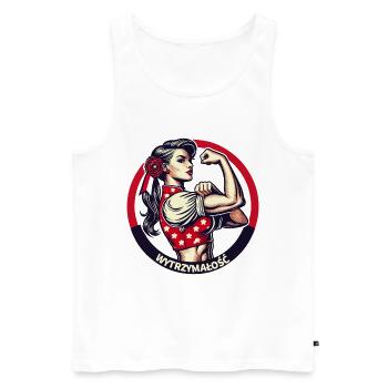 Force femme forte femme polonaise Pologne cadeau rétro - Débardeur bio Premium Homme - blanc - Devant - Michal (187cm)