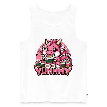 Dragon Maki Sushi Yummy Kawaii Gift - Men's Premium Organic Tank Top - white - Front - AI Model Male 178 light (178cm)
