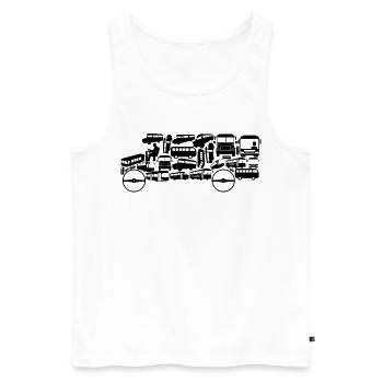 Bus - Men's Premium Organic Tank Top - white - Front - Michal (187cm)