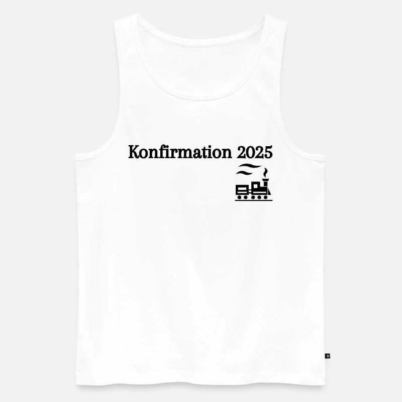 Konfirmation 2025 losfahrender Zug Reise - Männer Premium Bio Tank Top - Weiß