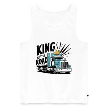 King of the Road - Men's Premium Organic Tank Top - white - Front - AI Model Male 178 light (178cm)