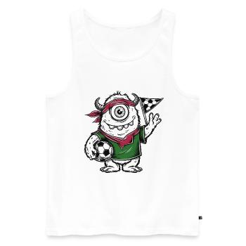 3 MonsterFussball - Männer Premium Bio Tank Top - Weiß - Vorne - Michal (187cm)