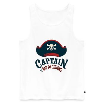 Captain of Bad Decisions - Men's Premium Organic Tank Top - white - Front - Michal (187cm)