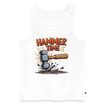 Hammerzeit! - Männer Premium Bio Tank Top - Weiß - Vorne - Michal (187cm)
