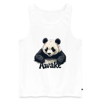 Bearly Awake - Men's Premium Organic Tank Top - white - Front - AI Model Male 178 light (178cm)