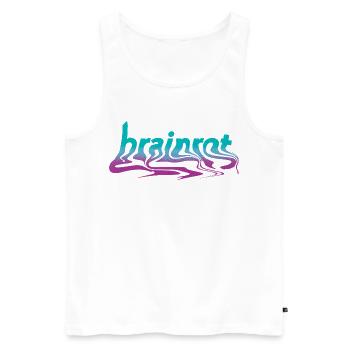 Brainrot – Trippy Vaporwave Aesthetic - Männer Premium Bio Tank Top - Weiß - Vorne - AI Model Male 178 light (178cm)