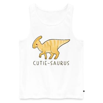 Mignon Dino Cutie-Saurus - Débardeur bio Premium Homme - blanc - Devant - AI Model Male 178 light (178cm)