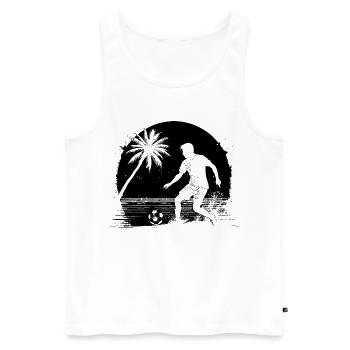 Footballer Sketch - Men's Premium Organic Tank Top - white - Front - Michal (187cm)