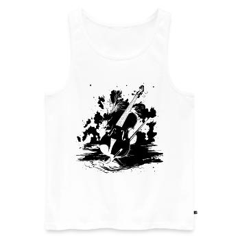 Violin - Men's Premium Organic Tank Top - white - Front - Michal (187cm)