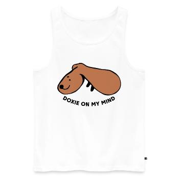 Casual Dog – Simply Relaxed - Men's Premium Organic Tank Top - white - Front - AI Model Male 178 light (178cm)