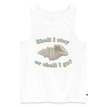 Shell ou go ? - Débardeur bio Premium Homme - blanc - Devant - AI Model Male 178 light (178cm)