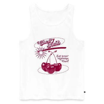 Cherry Bomb Explosion - Männer Premium Bio Tank Top - Weiß - Vorne - AI Model Male 178 light (178cm)