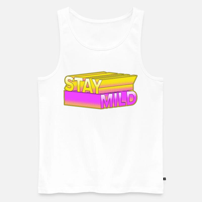 Stay Mild – Neon 3D Retro Look - Männer Premium Bio Tank Top - Weiß