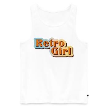 Retro Girl – 70s Vibes & Nostalgie - Männer Premium Bio Tank Top - Weiß - Vorne - Michal (187cm)