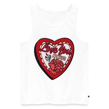 Love You Always – Romantisches Retro-Herz - Männer Premium Bio Tank Top - Weiß - Vorne - Michal (187cm)
