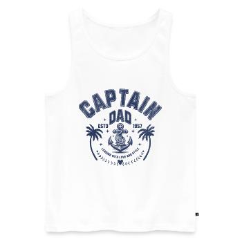 Design Captain Dad avec Ancre et Palmier - Débardeur bio Premium Homme - blanc - Devant - Michal (187cm)