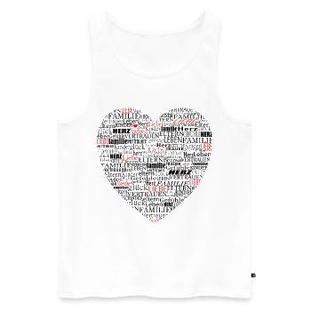 Heart Typography Dear Family - Men's Premium Organic Tank Top - white - Front - AI Model Male 178 light (178cm)