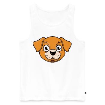 Cheerful image of a dog's head - Men's Premium Organic Tank Top - white - Front - Michal (187cm)