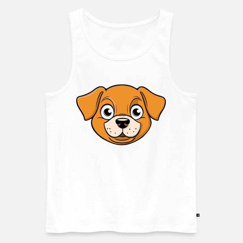 Fröhliches Bild eines Hundekopfes - Männer Premium Bio Tank Top - Weiß
