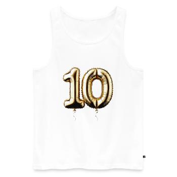 10 ans de ballon d’or feuille de ballon cadeau - Débardeur bio Premium Homme - blanc - Devant - Michal (187cm)