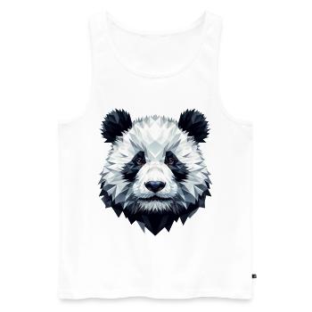 Panda Face Polygon Art Geometry - Men's Premium Organic Tank Top - white - Front - AI Model Male 178 light (178cm)