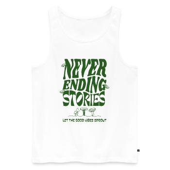Never Ending Stories – Close to Nature - Men's Premium Organic Tank Top - white - Front - Michal (187cm)