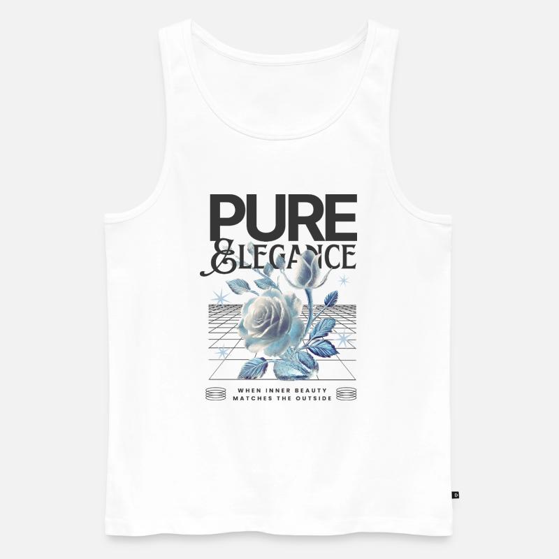 Pure & Elegance – Cyber-Rose Ästhetik - Männer Premium Bio Tank Top - Weiß
