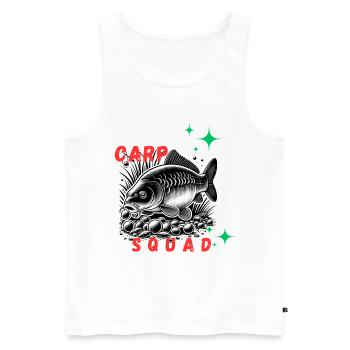 Carpe squad - L'équipe qui gagne - Débardeur bio Premium Homme - blanc - Devant - Michal (187cm)