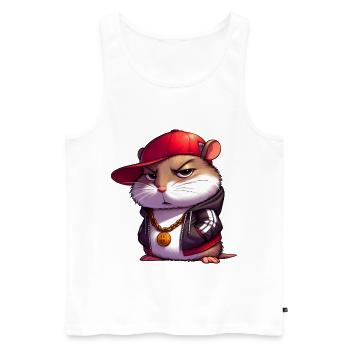 hamster hiphop - Débardeur bio Premium Homme - blanc - Devant - AI Model Male 178 light (178cm)