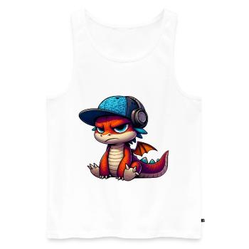 HipHop-Drache - Männer Premium Bio Tank Top - Weiß - Vorne - Michal (187cm)