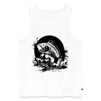 Fishing Sketch - Men's Premium Organic Tank Top - white - Front - Michal (187cm)