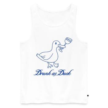 Drunk as Duck – Lustiges Trink-Wortspiel - Männer Premium Bio Tank Top - Weiß - Vorne - Michal (187cm)