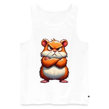 Grumpy hamster disgruntled - Men's Premium Organic Tank Top - white - Front - Michal (187cm)
