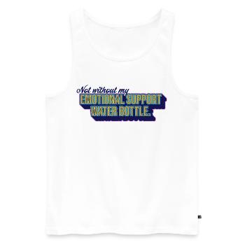 Emotional Support Water Bottle - Men's Premium Organic Tank Top - white - Front - AI Model Male 178 light (178cm)
